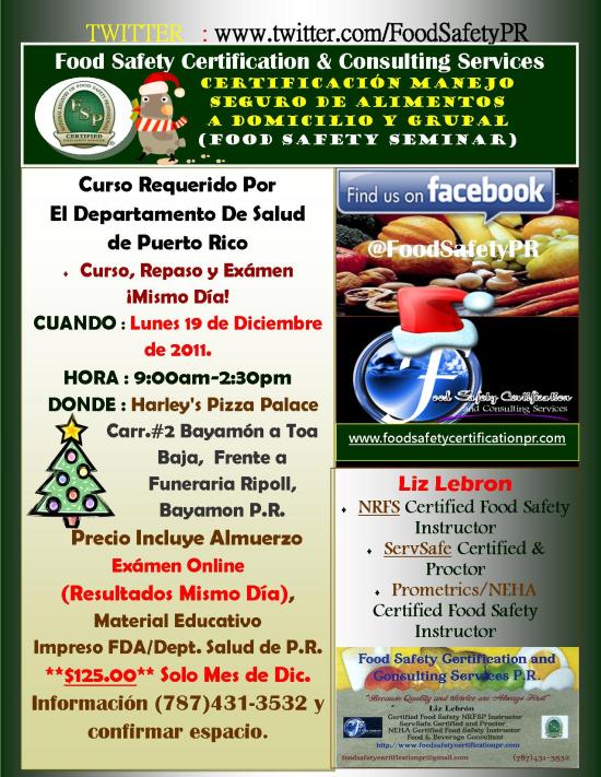 Manejo Seguro de Alimentos, Clase Grupal